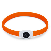 Beeztees LED Leuchthalsband breit für Langhaar Hunde orange