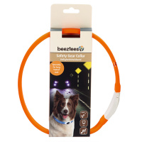 Beeztees LED Leuchthalsband breit für Langhaar Hunde orange