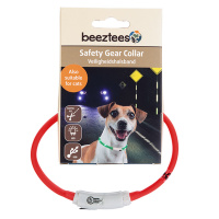 Beeztees Safety Gear Dogini LED Leuchthalsband 35cm für kleine Hunde rot
