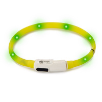 Beeztees Safety Gear Dogini LED Leuchthalsband 35cm für kleine Hunde gelb