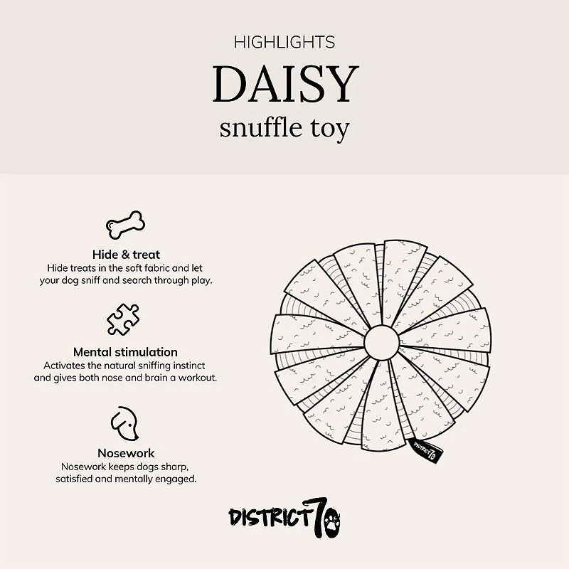 District 70 DAISY rundes Schnüffelspielzeug für Hunde pink L