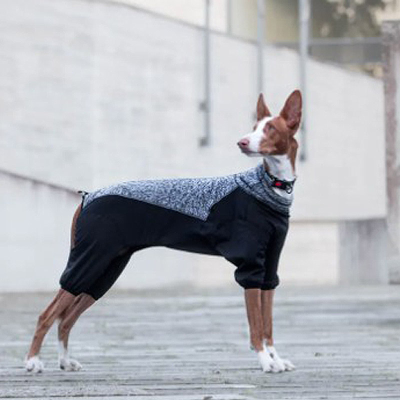 Rukka Pets Subrima Knit Fleece-Overall Pullover mit Beinen Grau schwarz 55