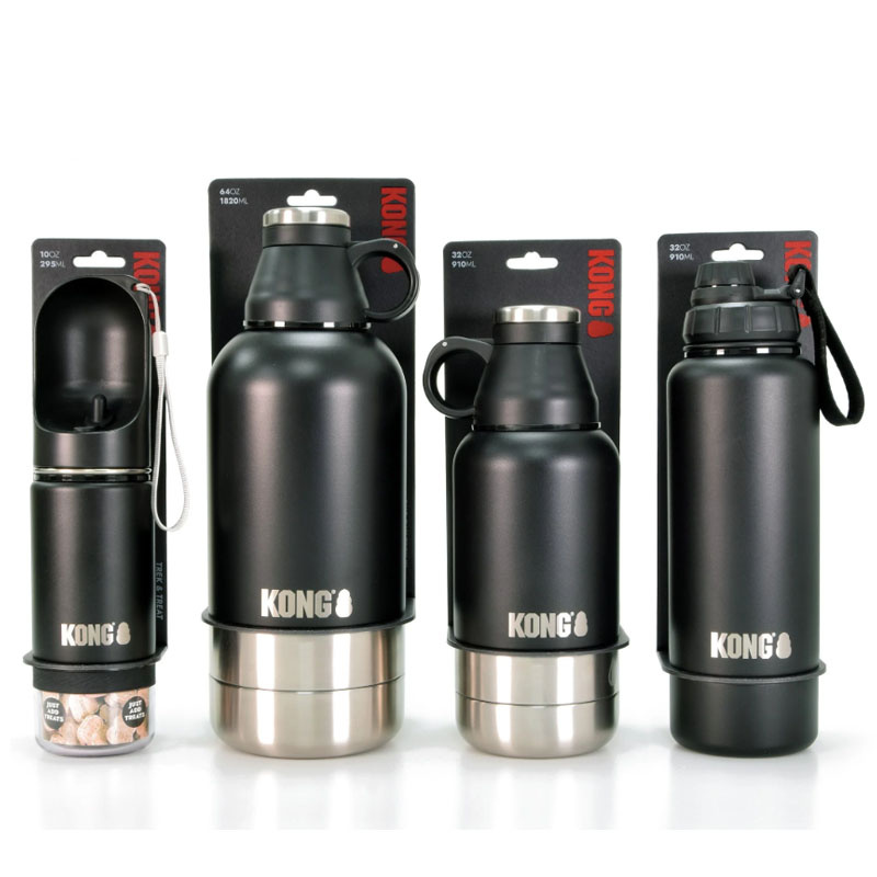 KONG Duo Day Trek Edelstahlflasche mit 2 Näpfen 910ml