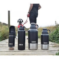 KONG Trek & Treat Edelstahlflasche mit Trinknapf