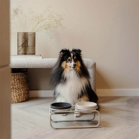 District 70 BUTLER Futternapfständer beige L