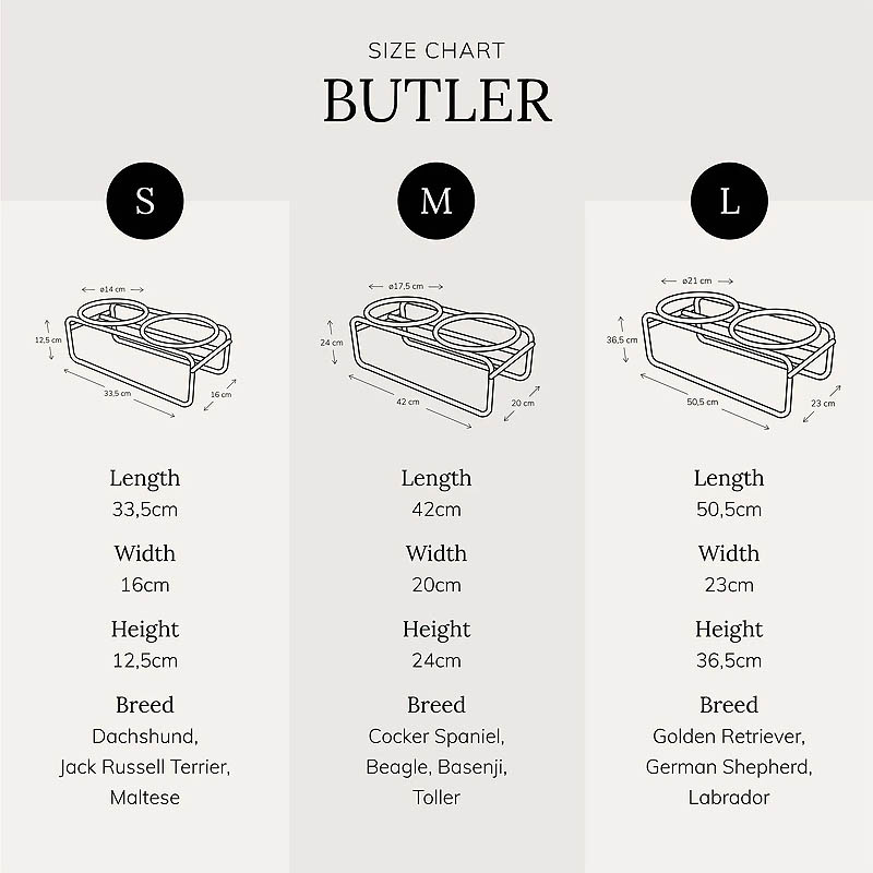 District 70 BUTLER Futternapfständer schwarz L