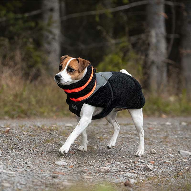 Non-stop Dogwear Trekking Fleece Jacke Pullover für Hunde schwarz orange 30