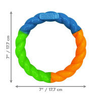 KONG TWISTZ HIGH VIZ Ring  für Hunde orange/blau/grün