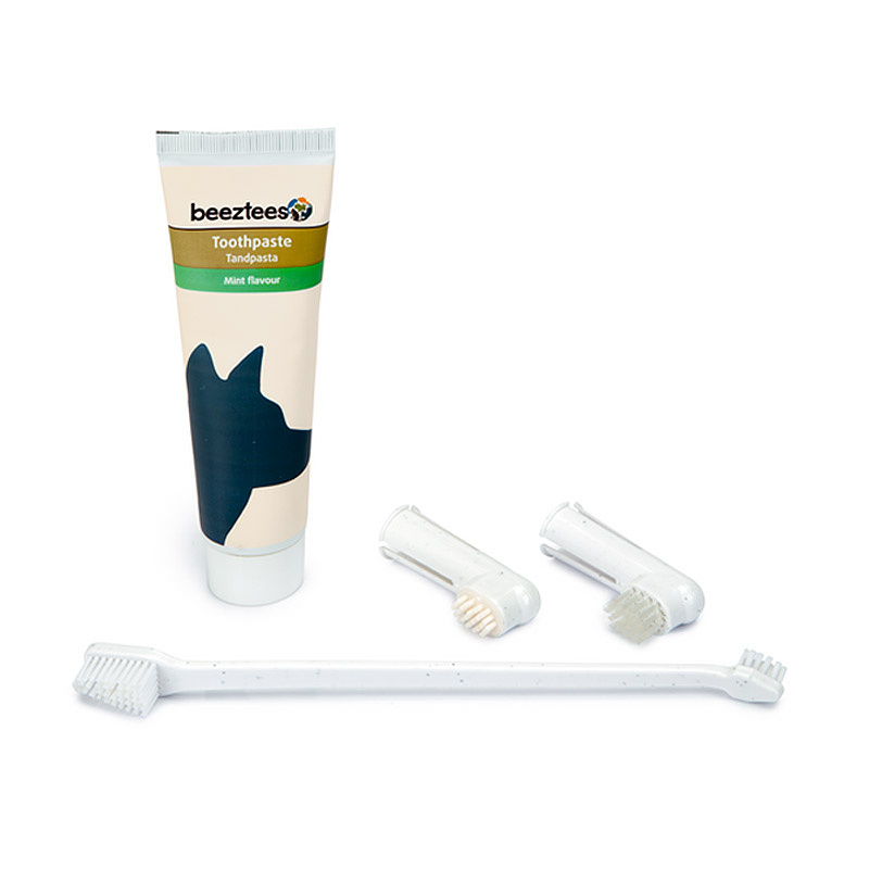 Beeztees Gebisspflege Set Zahnpasta + Bürste für Hunde