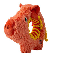 KONG Ringaroos Kuscheltier Apportierspielzeug für Hunde Schwein M