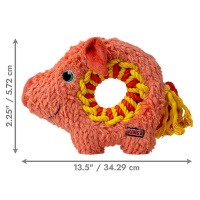 KONG Ringaroos Kuscheltier Apportierspielzeug für Hunde Schwein M