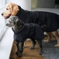 Warmover Cape mini Pullover für kleine Hunde dunkelgrau 30cm