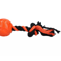 Dog Comets AstroTug Ball mit Seil für extra Action Orange