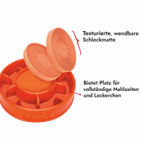 KONG Licks Mealtime interaktiver Futterspender Schleckmatte für Hunde orange L