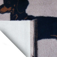 PITUPITA medizinische Hundedecke DryBed MedBed Vet Bed rutschfest Dackel creme/schwarz M 100x75