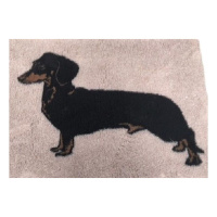 PITUPITA medizinische Hundedecke DryBed MedBed Vet Bed rutschfest Dackel creme/schwarz L 150x100