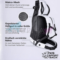 K9 Sport Sack® Knavigate Hunderucksack Lunar Rock-grau L