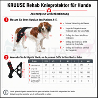 KRUUSE Rehab PRO Knieschutz mit Frontgeschirr für Hunde Rechts XXS