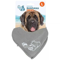 CoolPets Cooling Bandana Kühlhalstuch für Hunde beige-grau L
