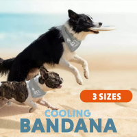 CoolPets Cooling Bandana Kühlhalstuch für Hunde beige-grau L