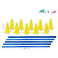 Steckh&uuml;rden-Set Cavaletti gelb blau 100cm